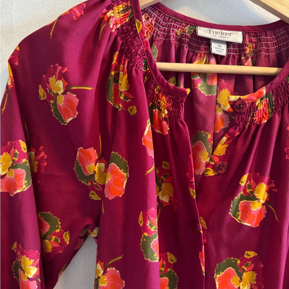 Target x Tucker - Vibrant Floral Dress with Waist Tie - Size XS - Picture 4 of 5
